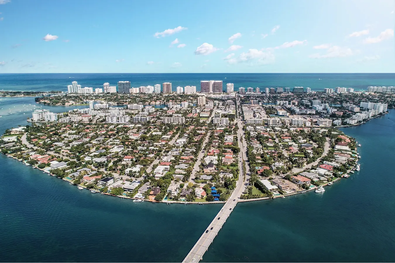 Modern waterfront residences in Bay Harbor Islands