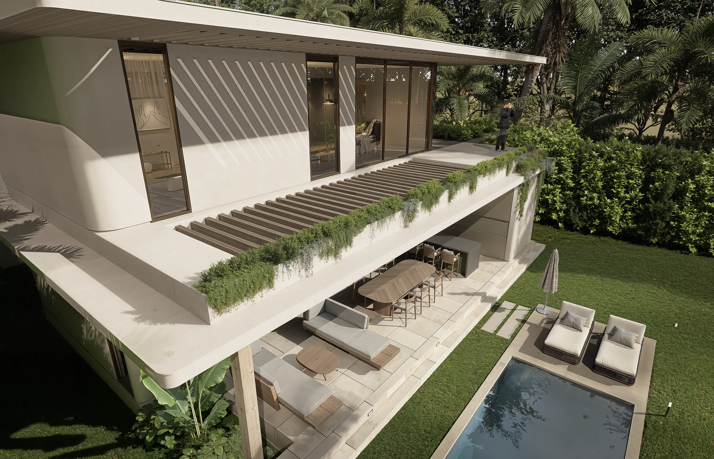 Pool elevation rendering of 845 Fairway
