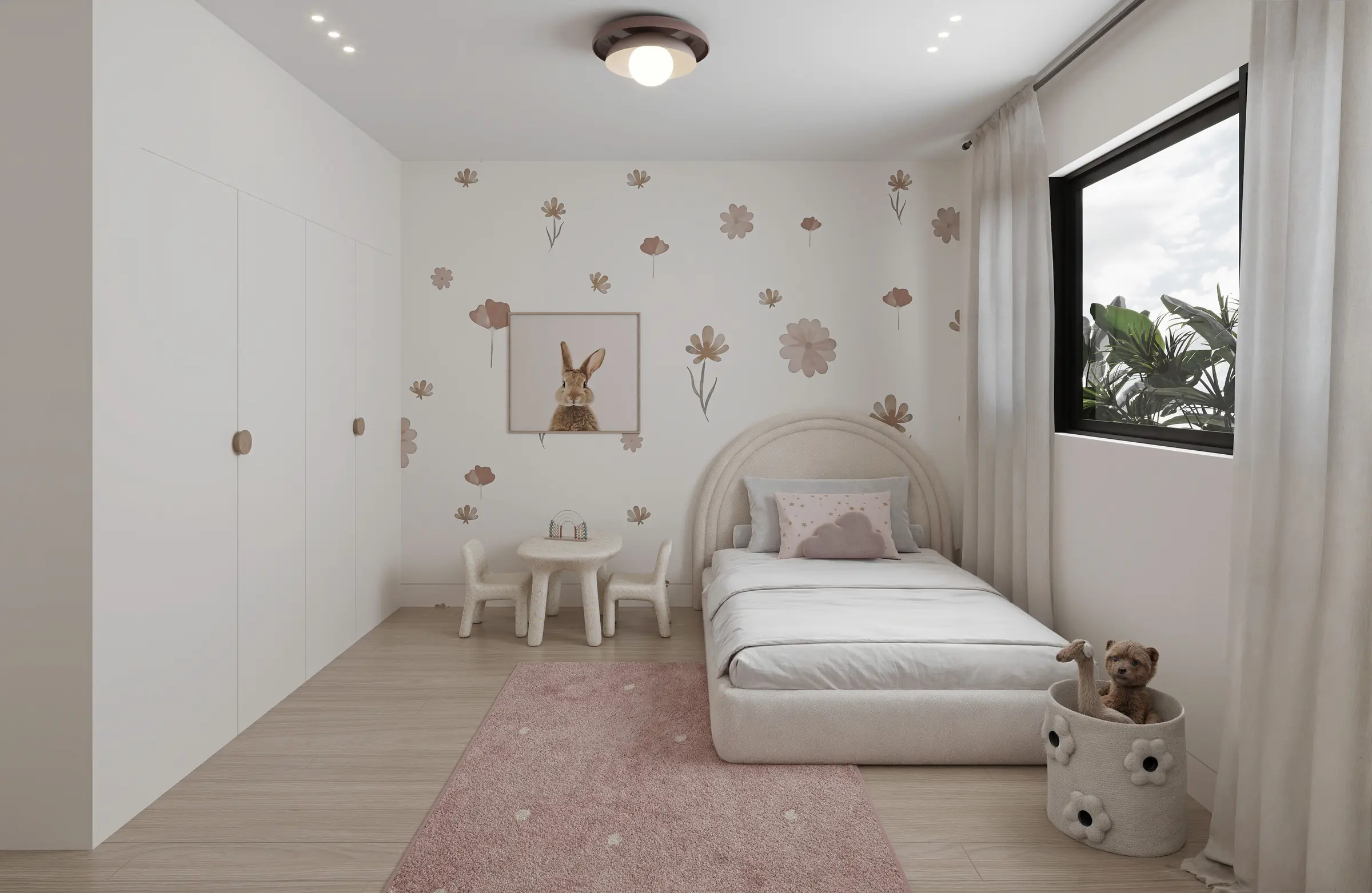 Girls bedroom rendering at 9148 Carlyle