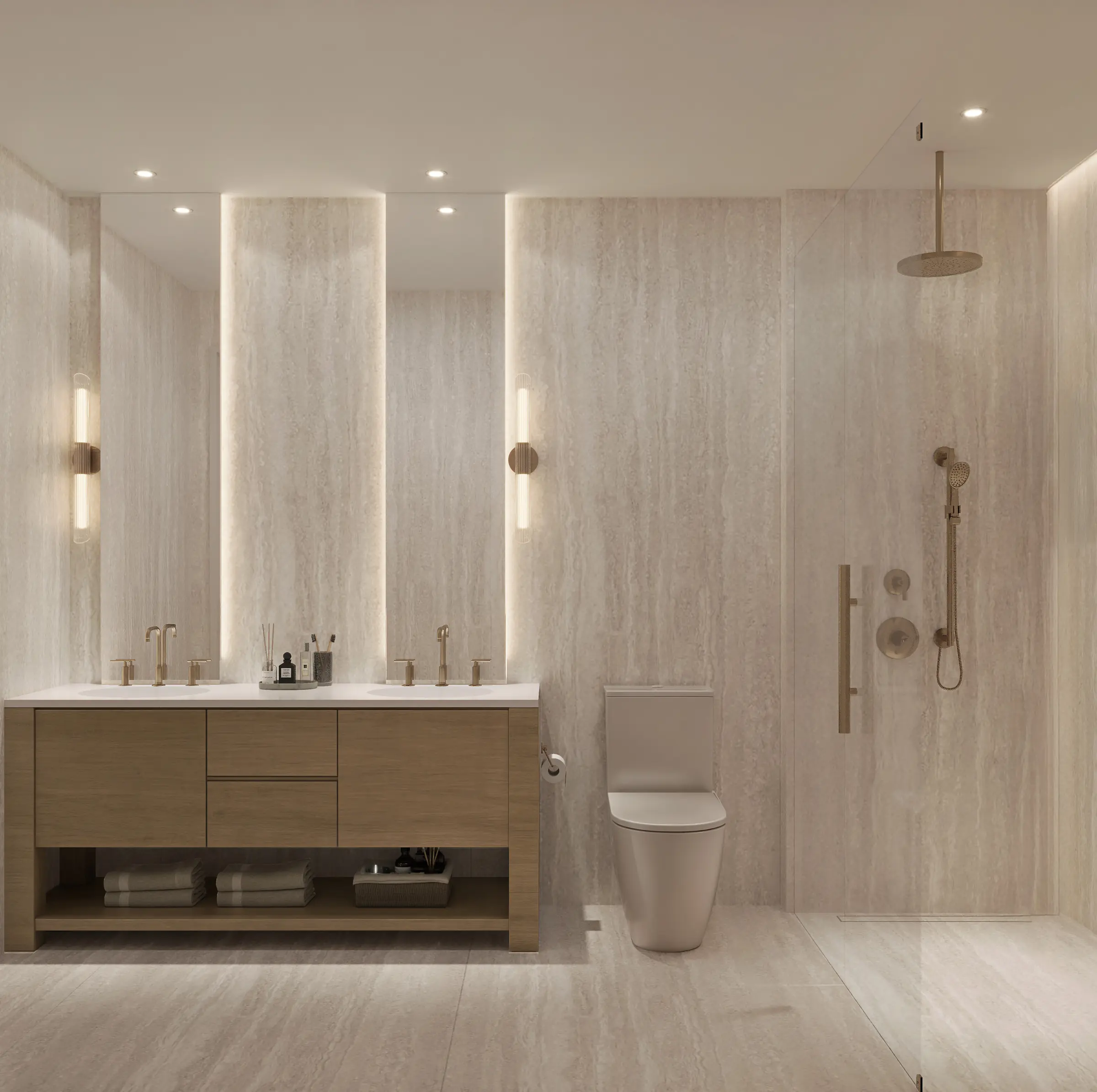 Primary bathroom rendering at 9148 Carlyle